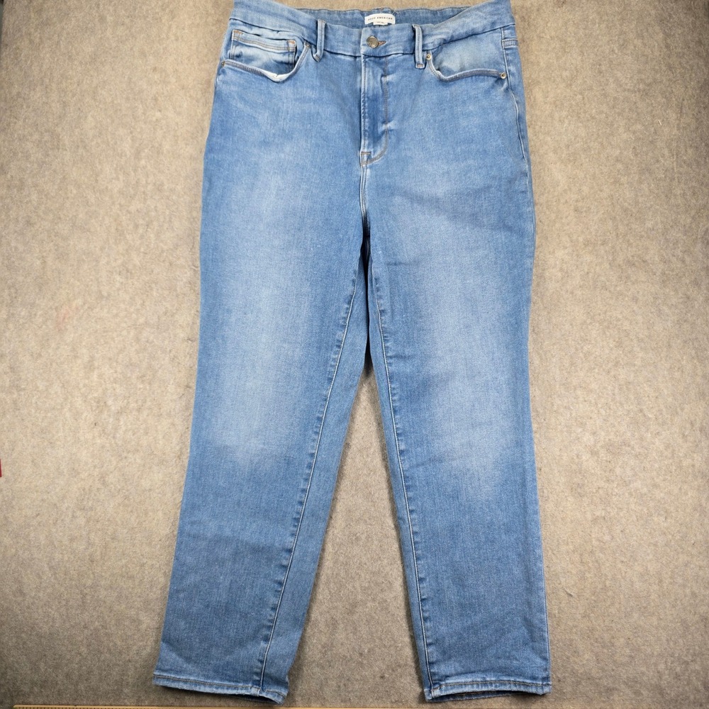 Good American Always Fits Good Classic Jeans Light Blue Size 14-18 GCLAF478T